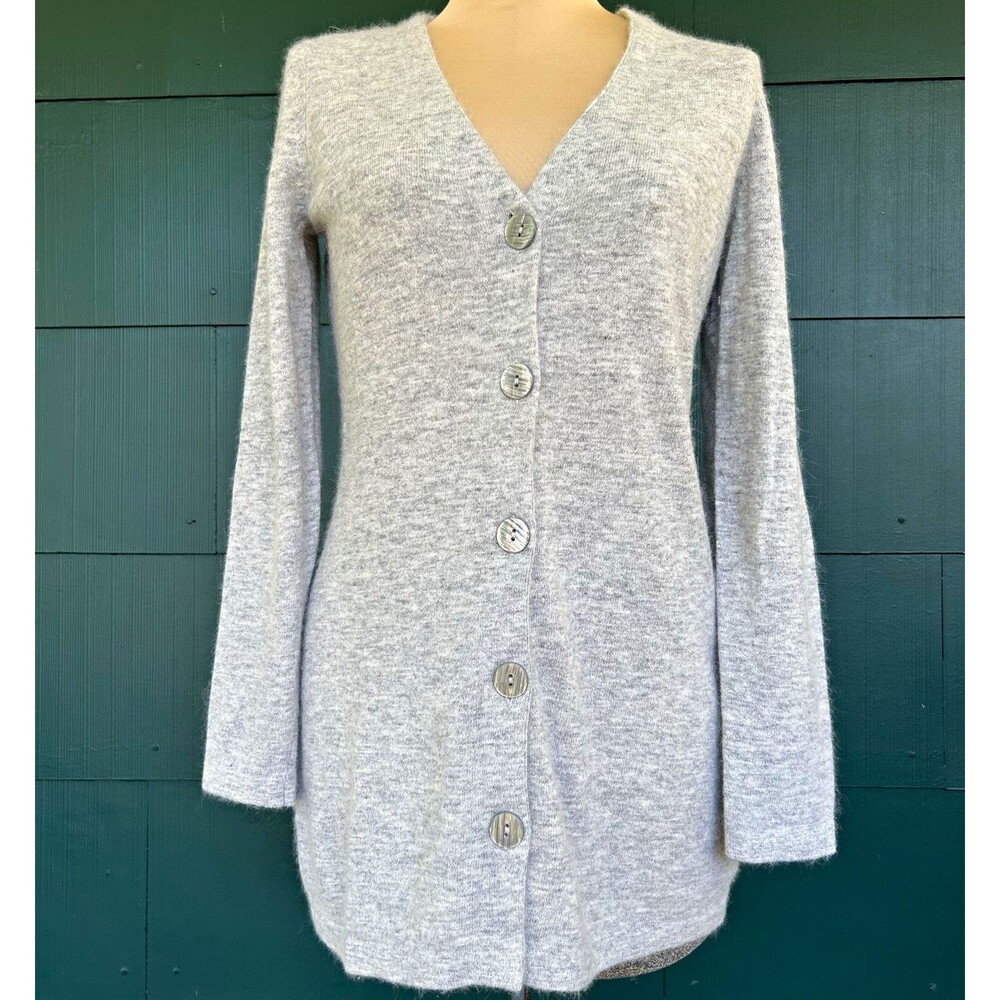 Fenn Wright Manson Angora Wool Cardigan Sweater Gray Grunge Kurt Cobain Small